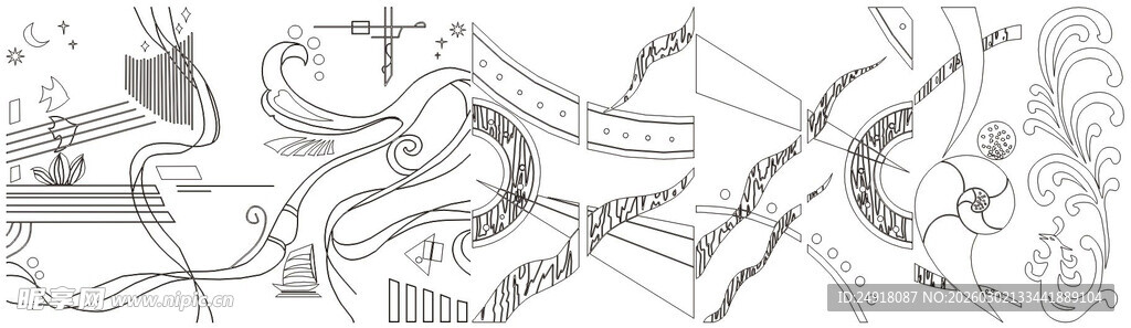 移门图案 线条背景 装饰线条