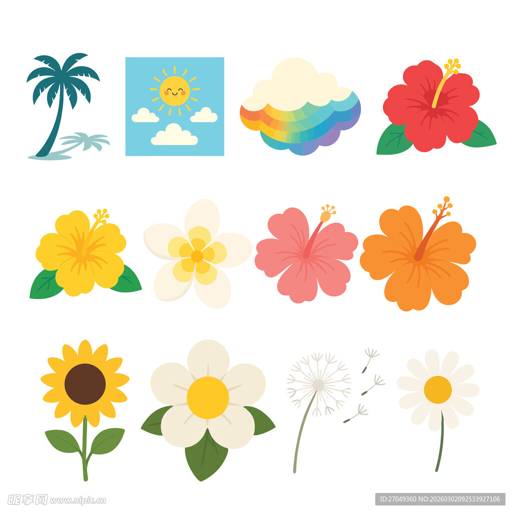 花卉与风景图案