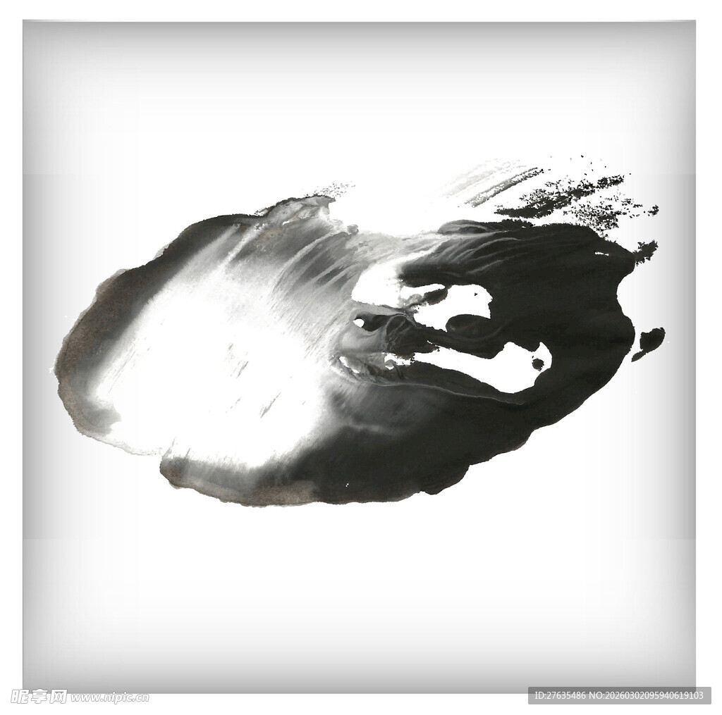 水墨笔触艺术图案