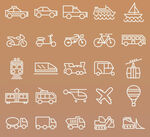 多样交通工具图标集合