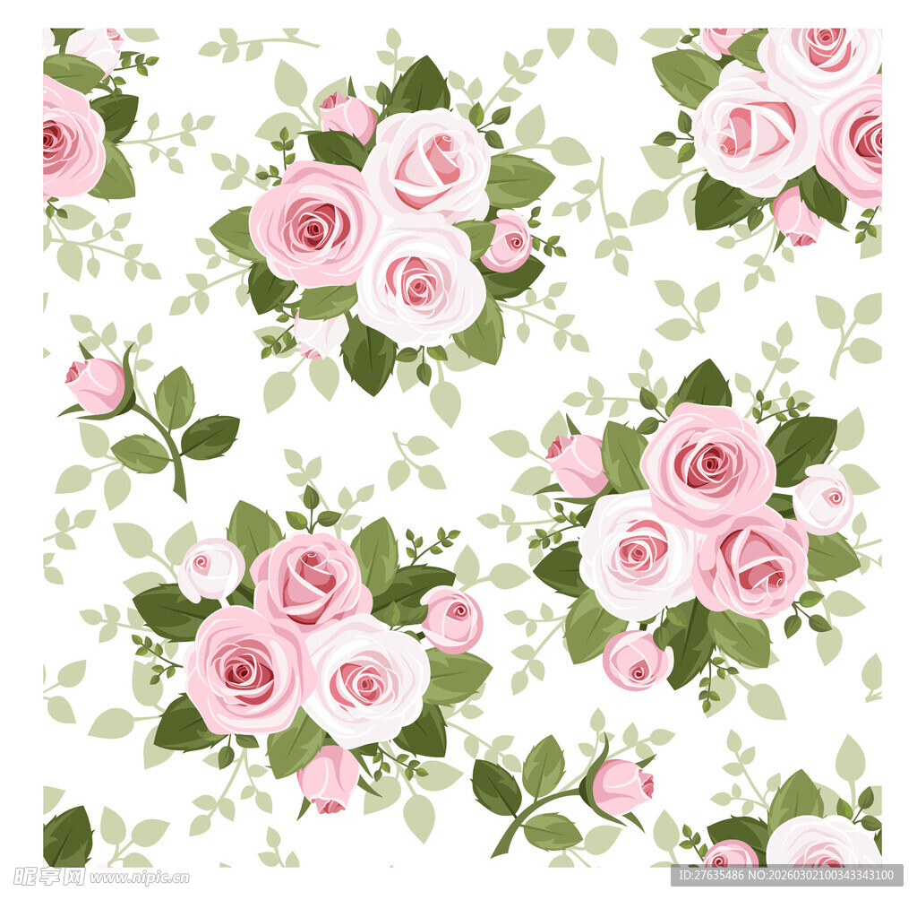 粉色玫瑰花卉图案背景
