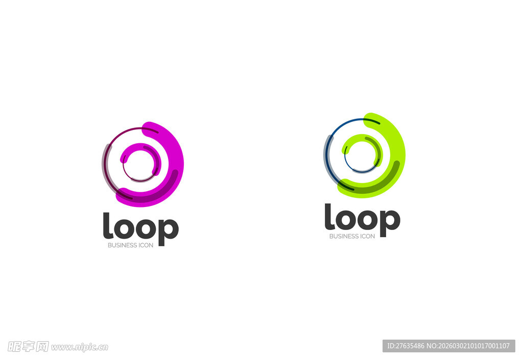 双色调loop标志设计