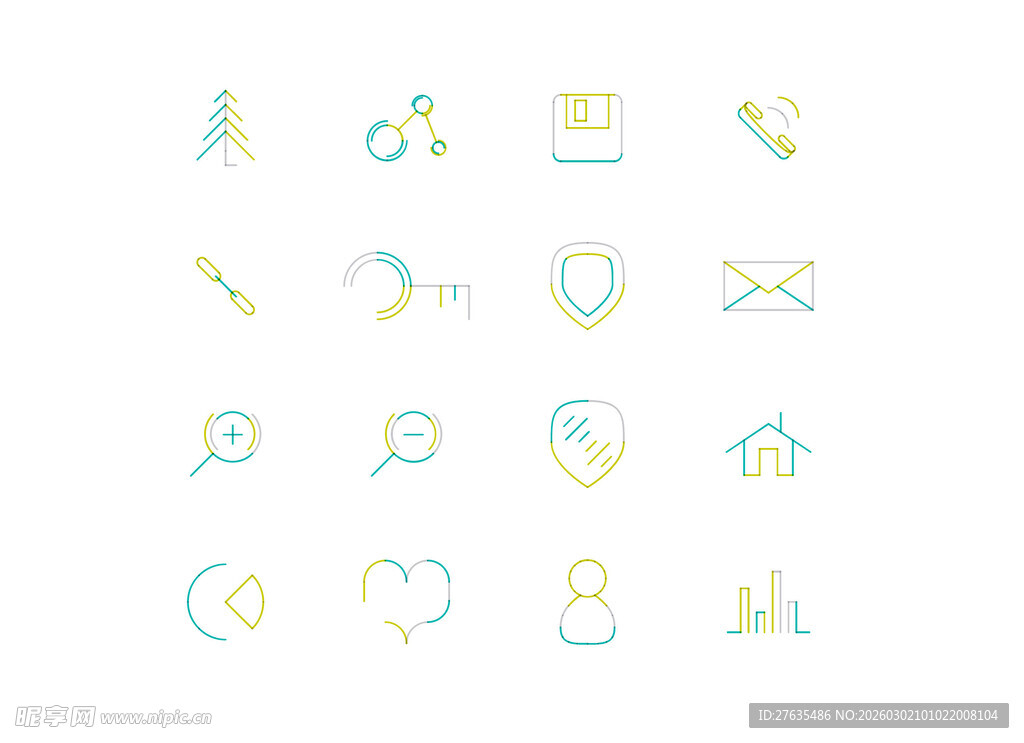 简约多彩图标集合