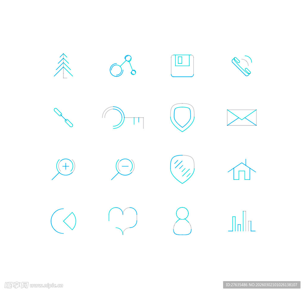 简约线条图标集合