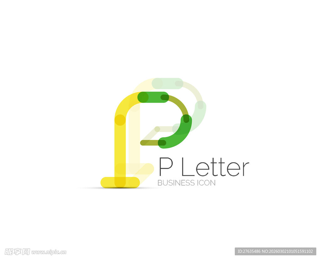 创意字母P设计图案