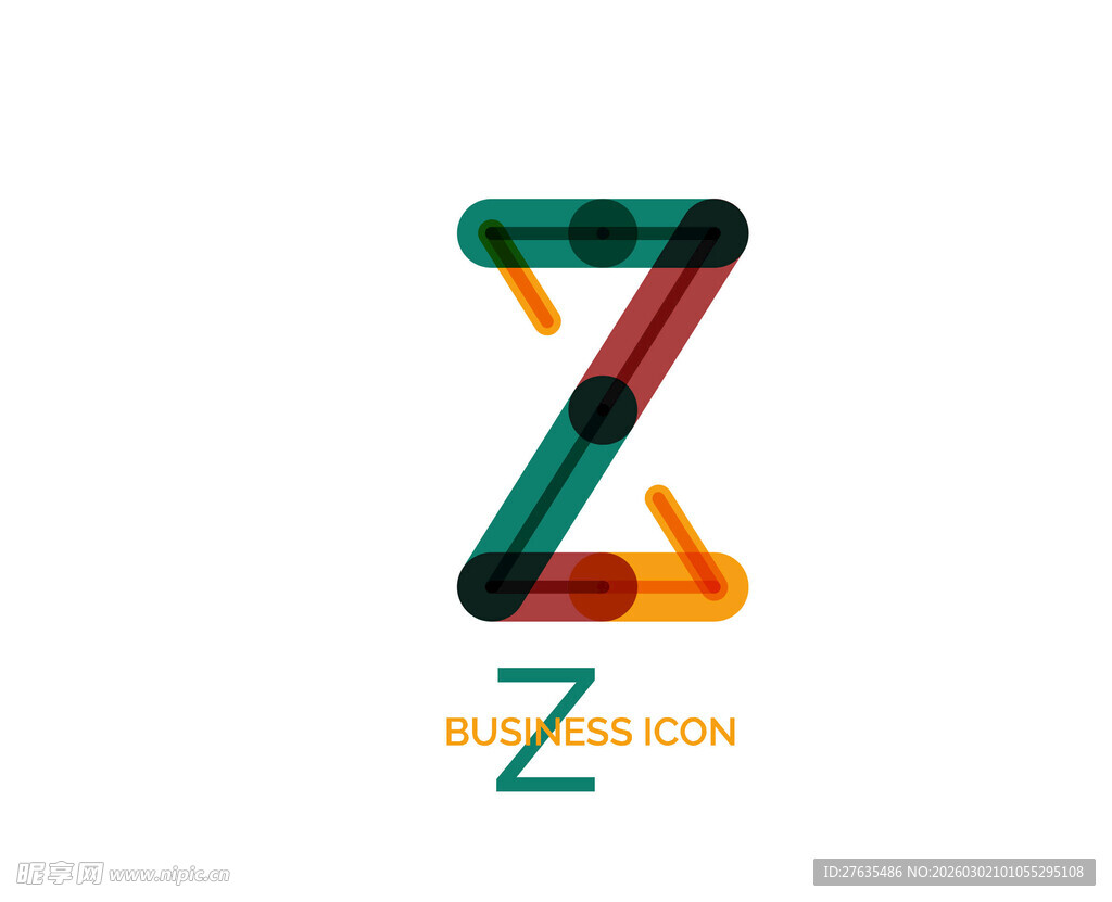 多彩几何风格字母Z设计