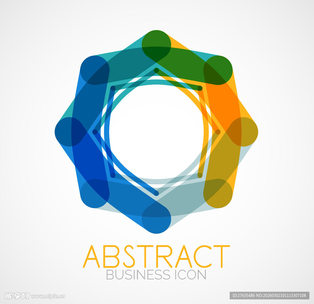 多彩抽象齿轮标志设计