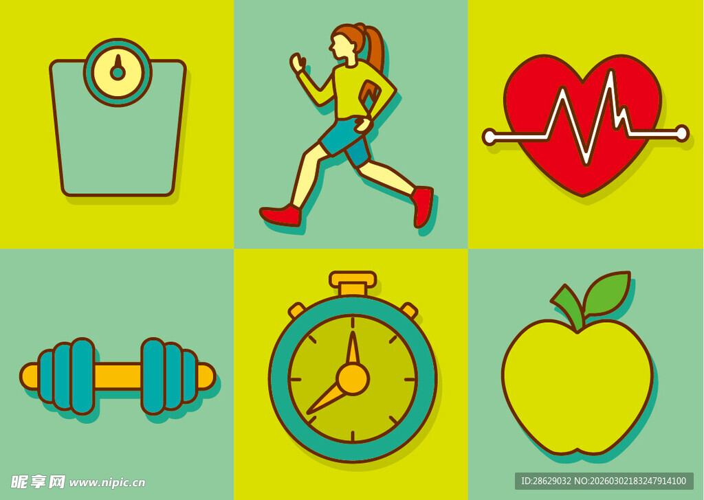 健身与健康图标