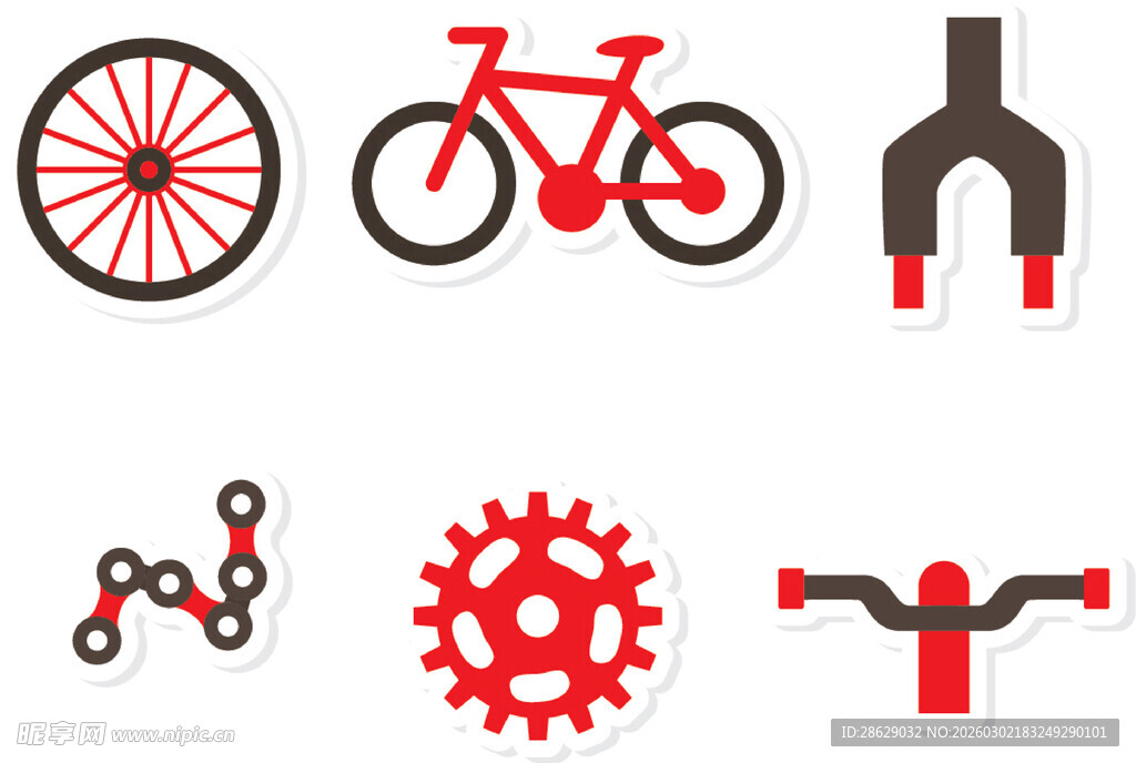 自行车零件图标