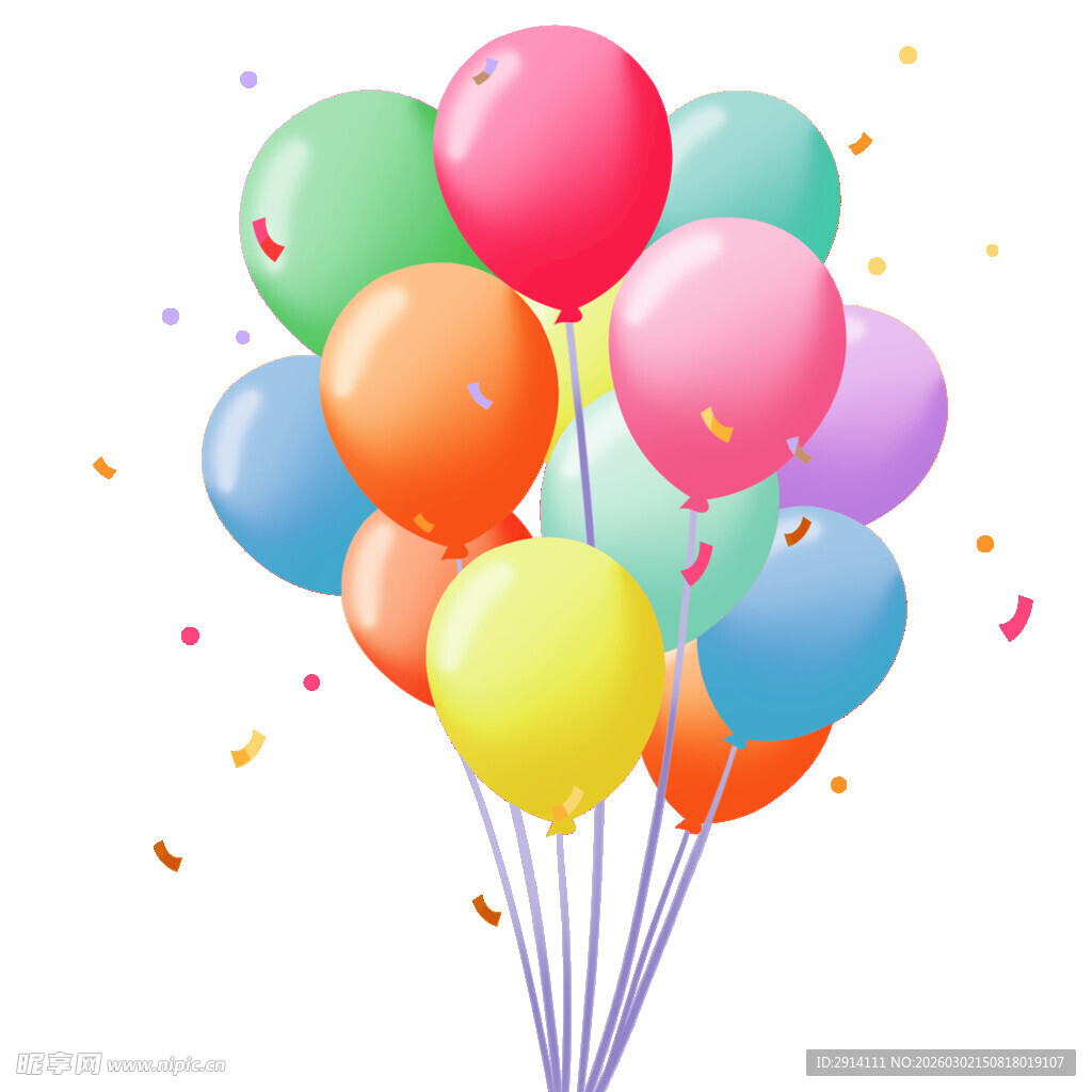 彩色气球飘飞庆祝场景