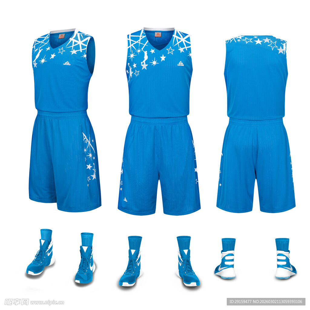 蓝色篮球运动套装展示