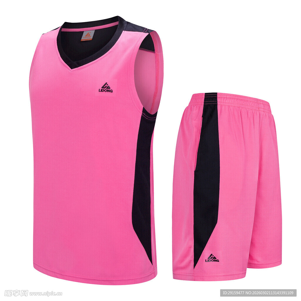 粉色运动背心短裤套装