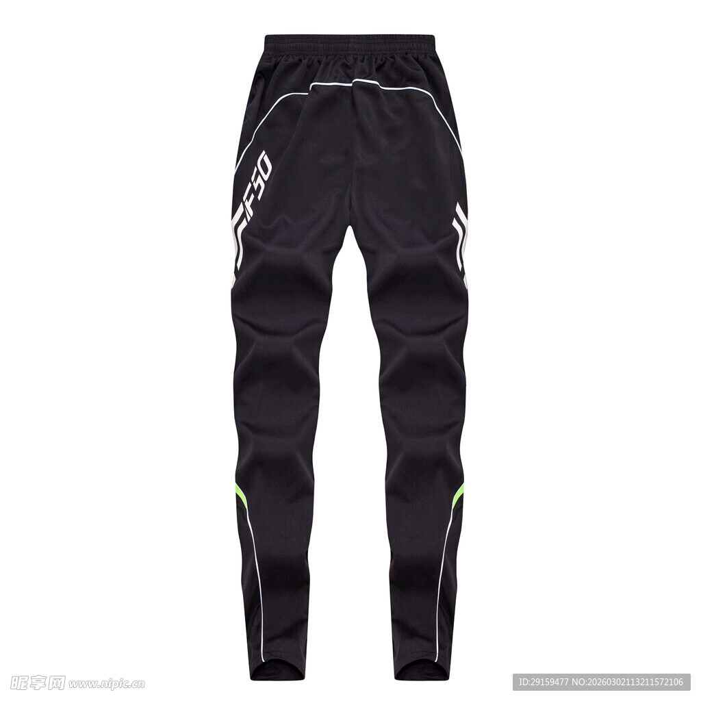 黑色个性图案骑行长裤