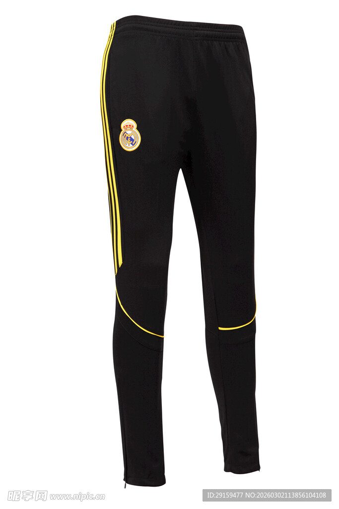 皇马黑色运动足球长裤