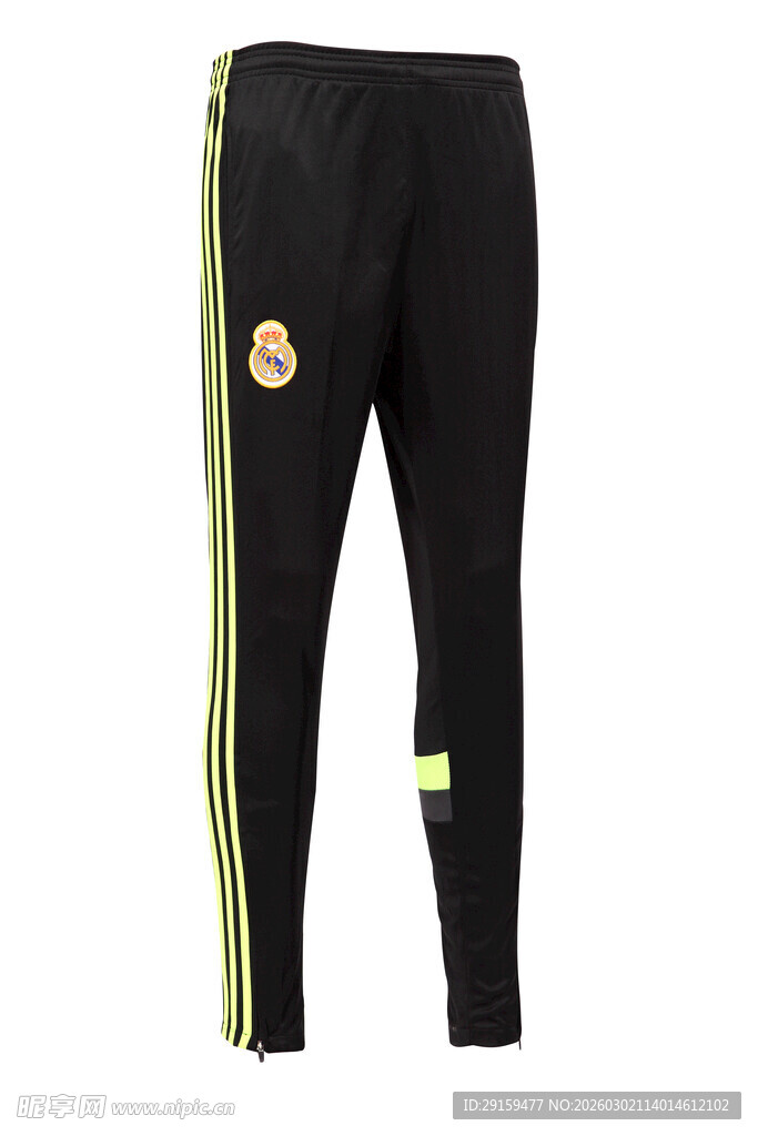 黑色侧边条纹运动长裤