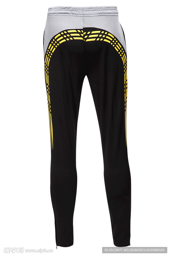 黑色运动裤配金色装饰