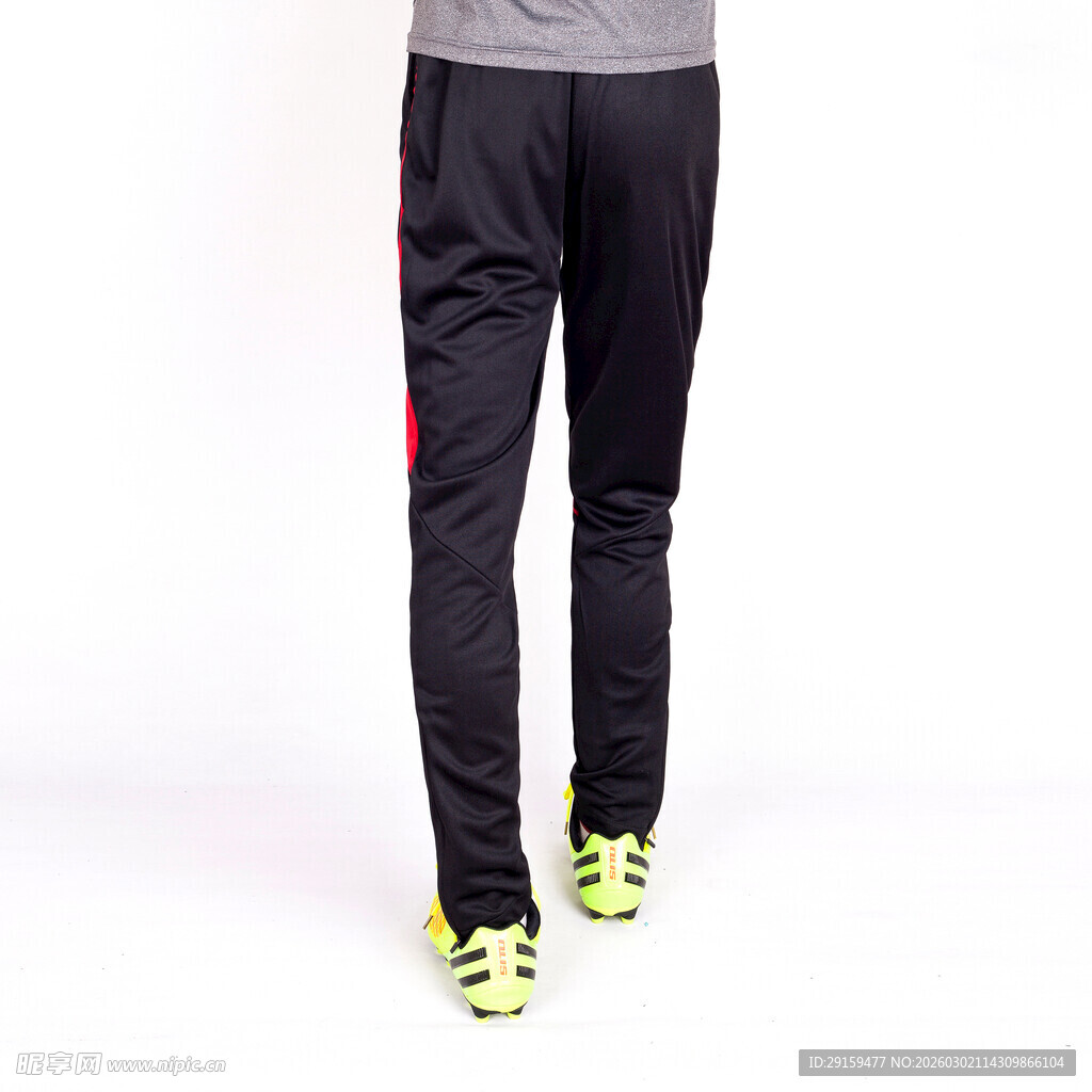 男士黑色运动长裤展示