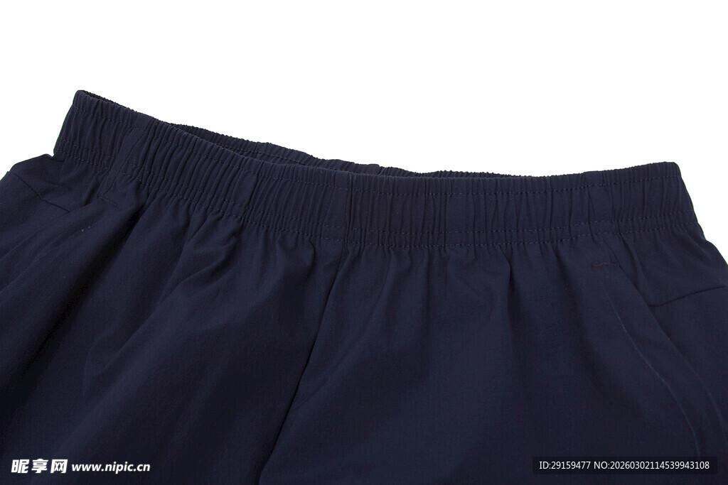 深蓝色褶皱裙裤细节展示