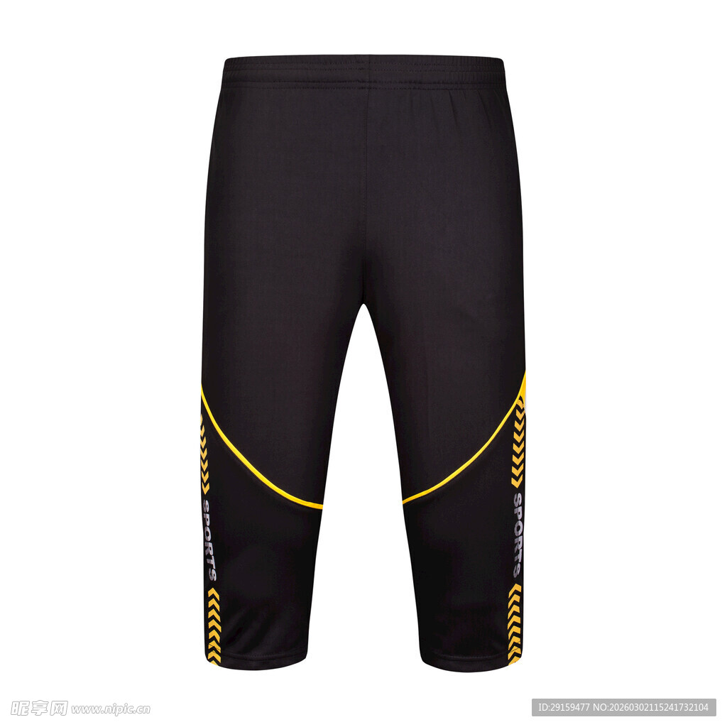 黑色运动七分裤