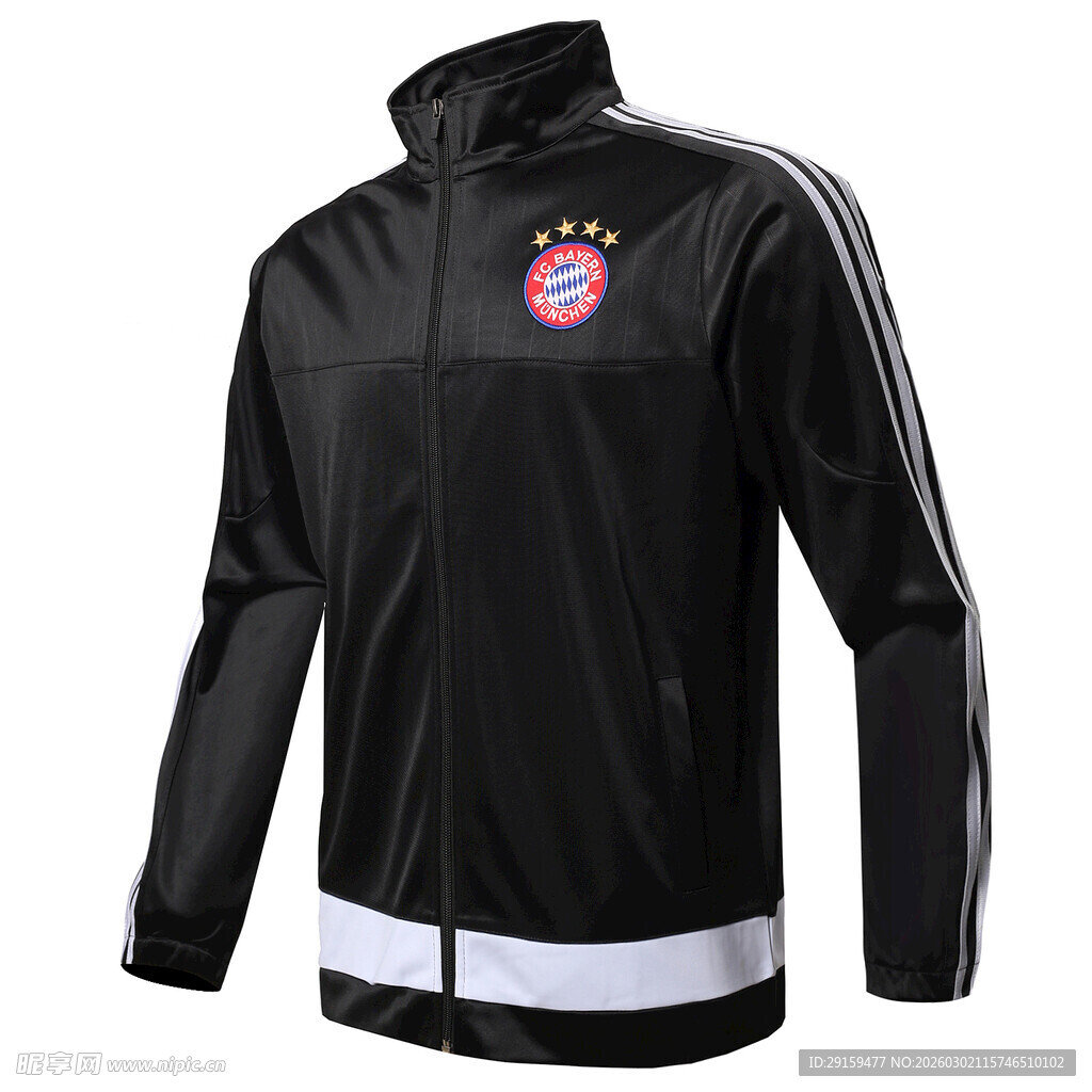 黑色拜仁足球训练夹克