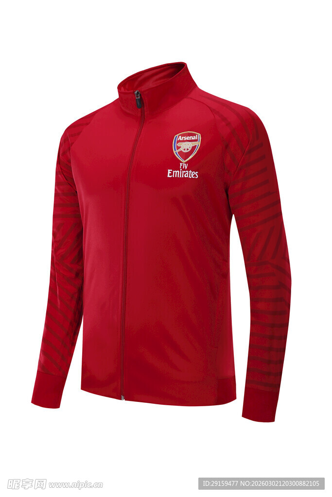 阿森纳红色长袖拉链运动衣