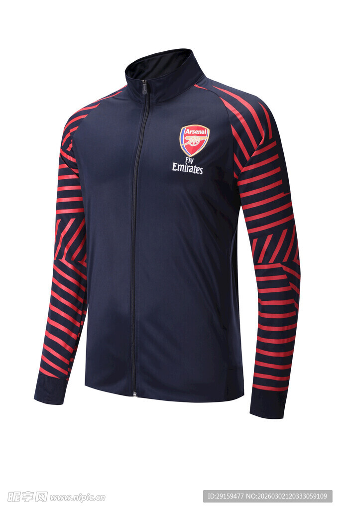 阿森纳条纹训练运动夹克