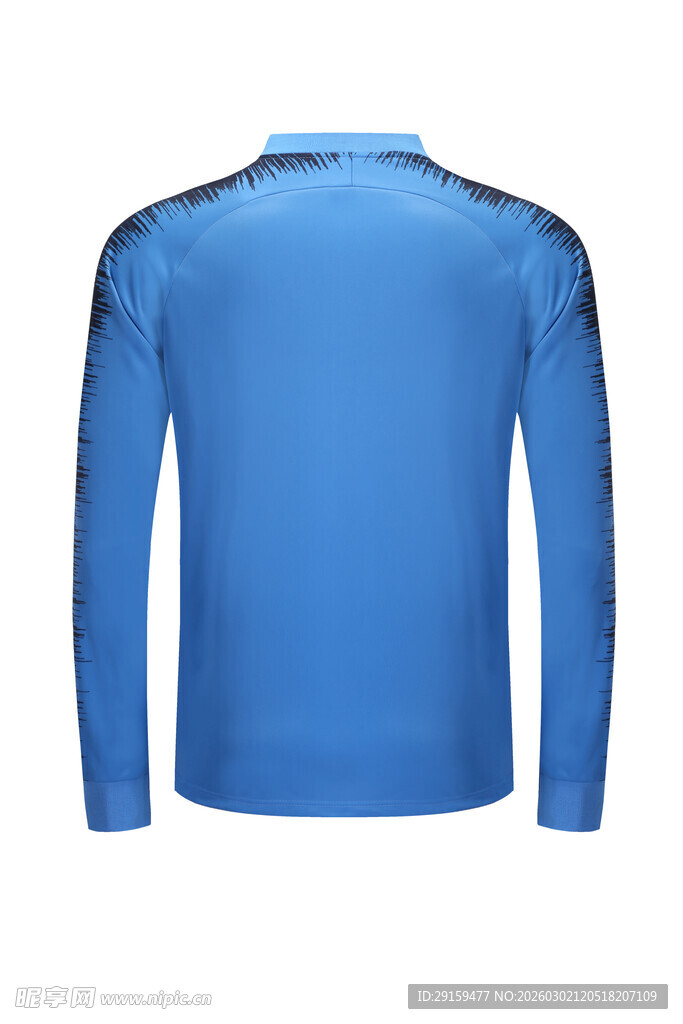 蓝色长袖运动上衣展示