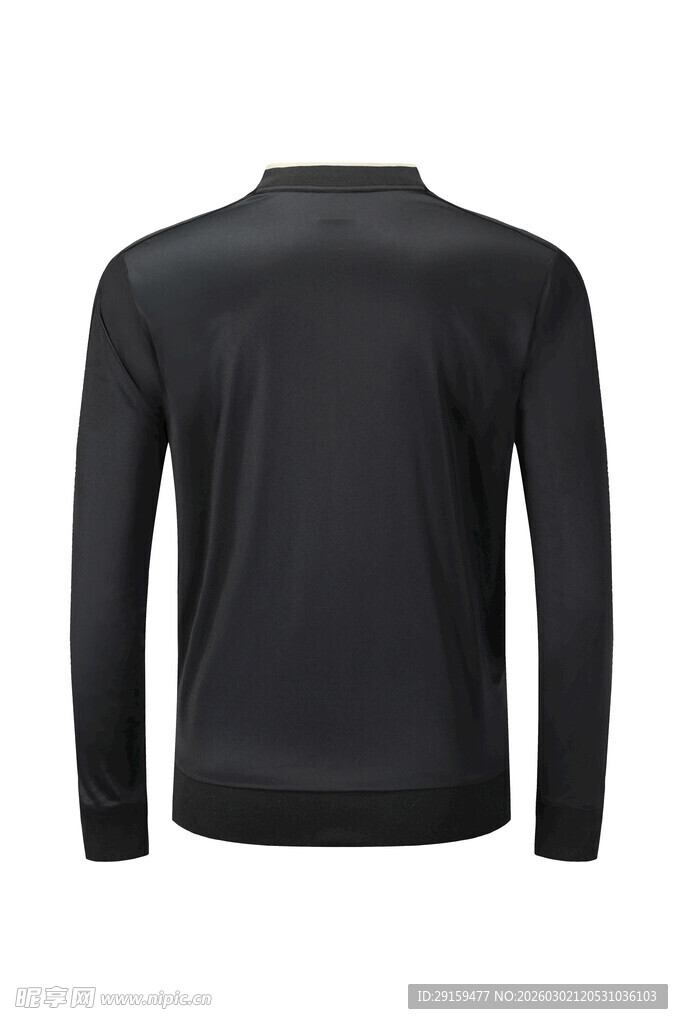 黑色长袖上衣背面展示