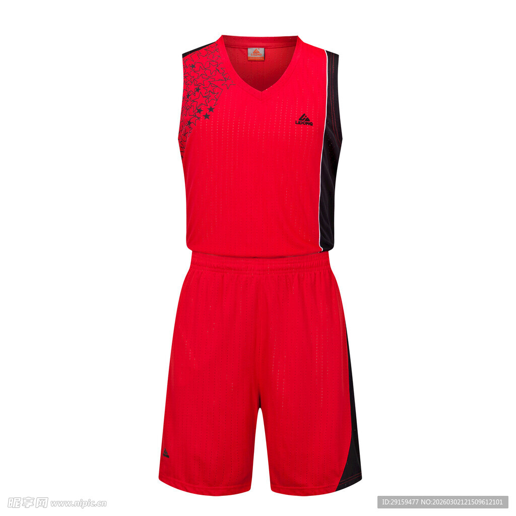 红色篮球运动套装