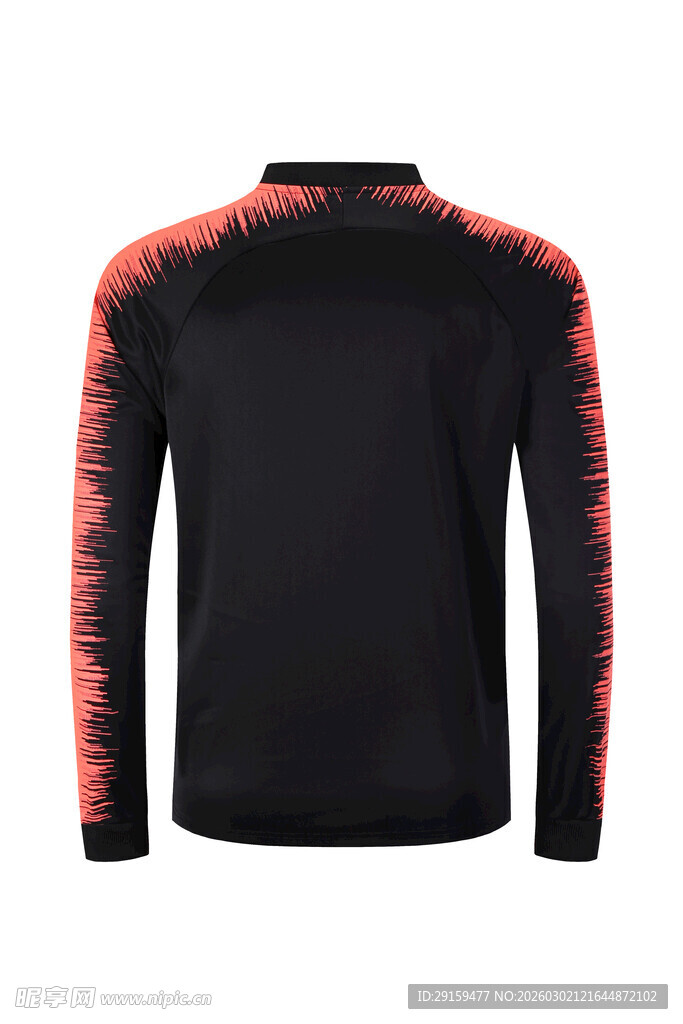 黑色长袖运动上衣