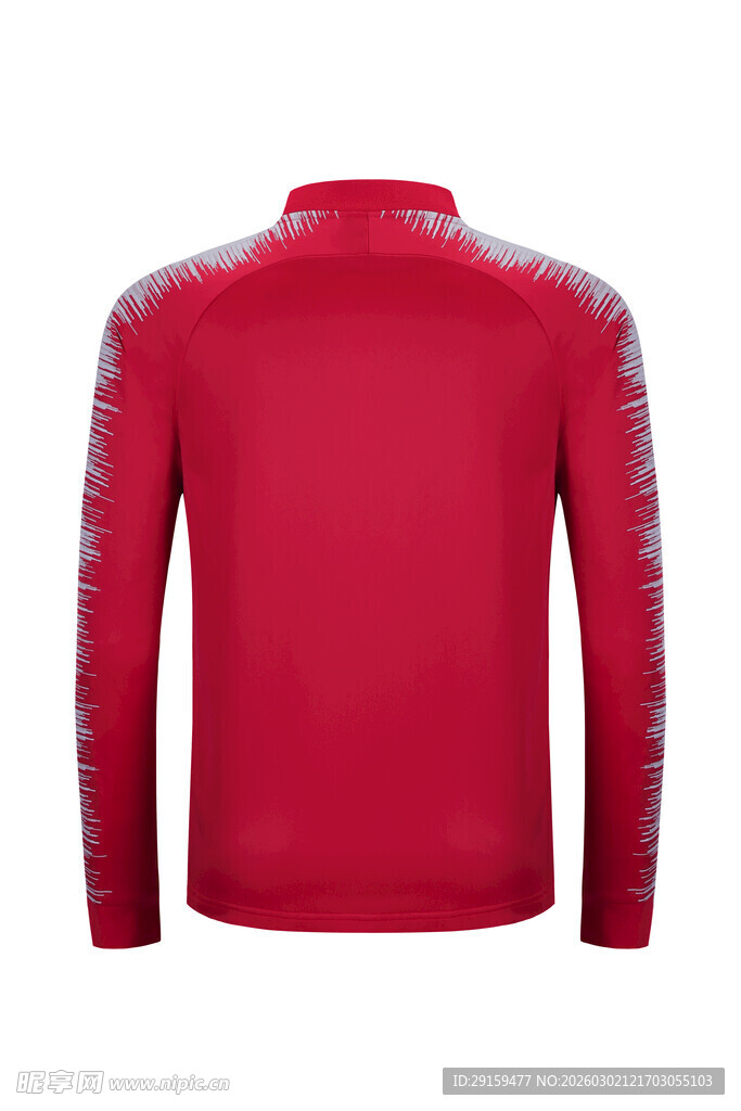 红色长袖运动上衣