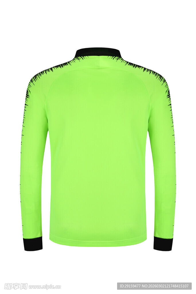 荧光绿长袖运动上衣