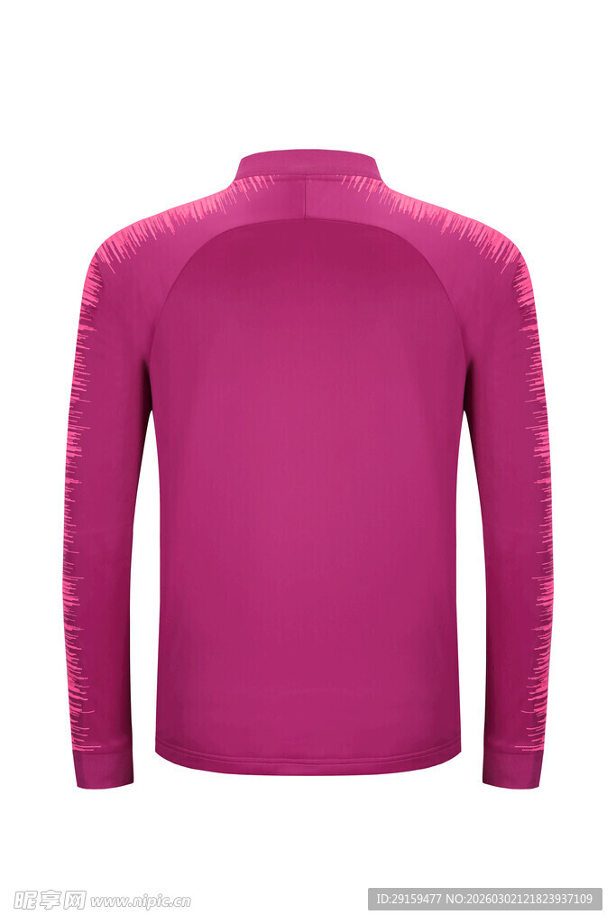 玫红色长袖上衣背面展示