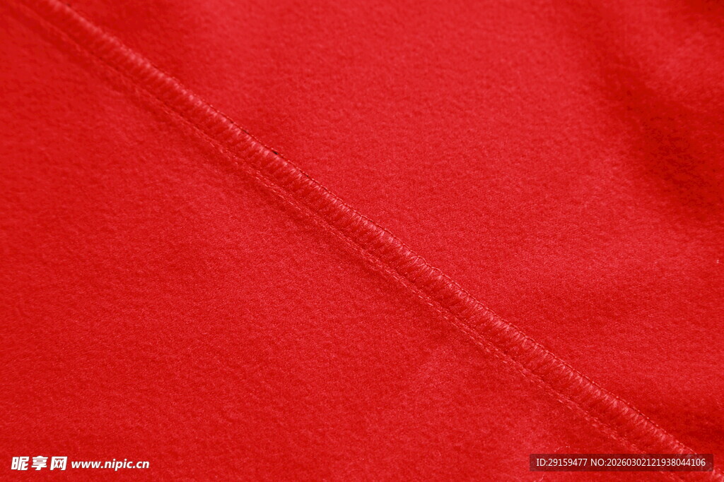 红色布料纹理特写