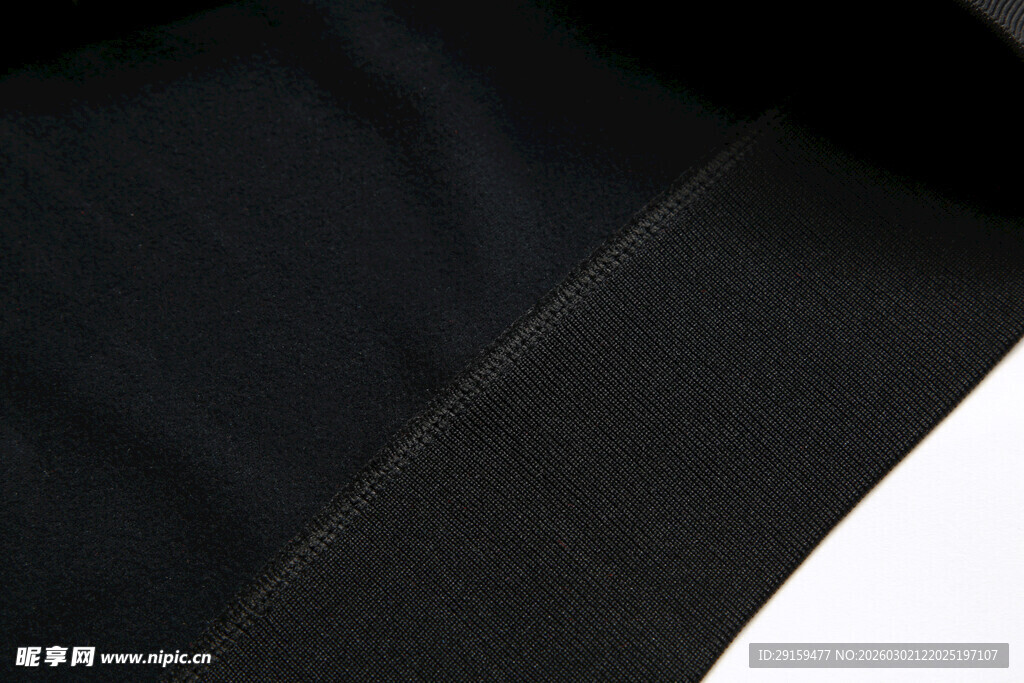 黑色织物纹理特写