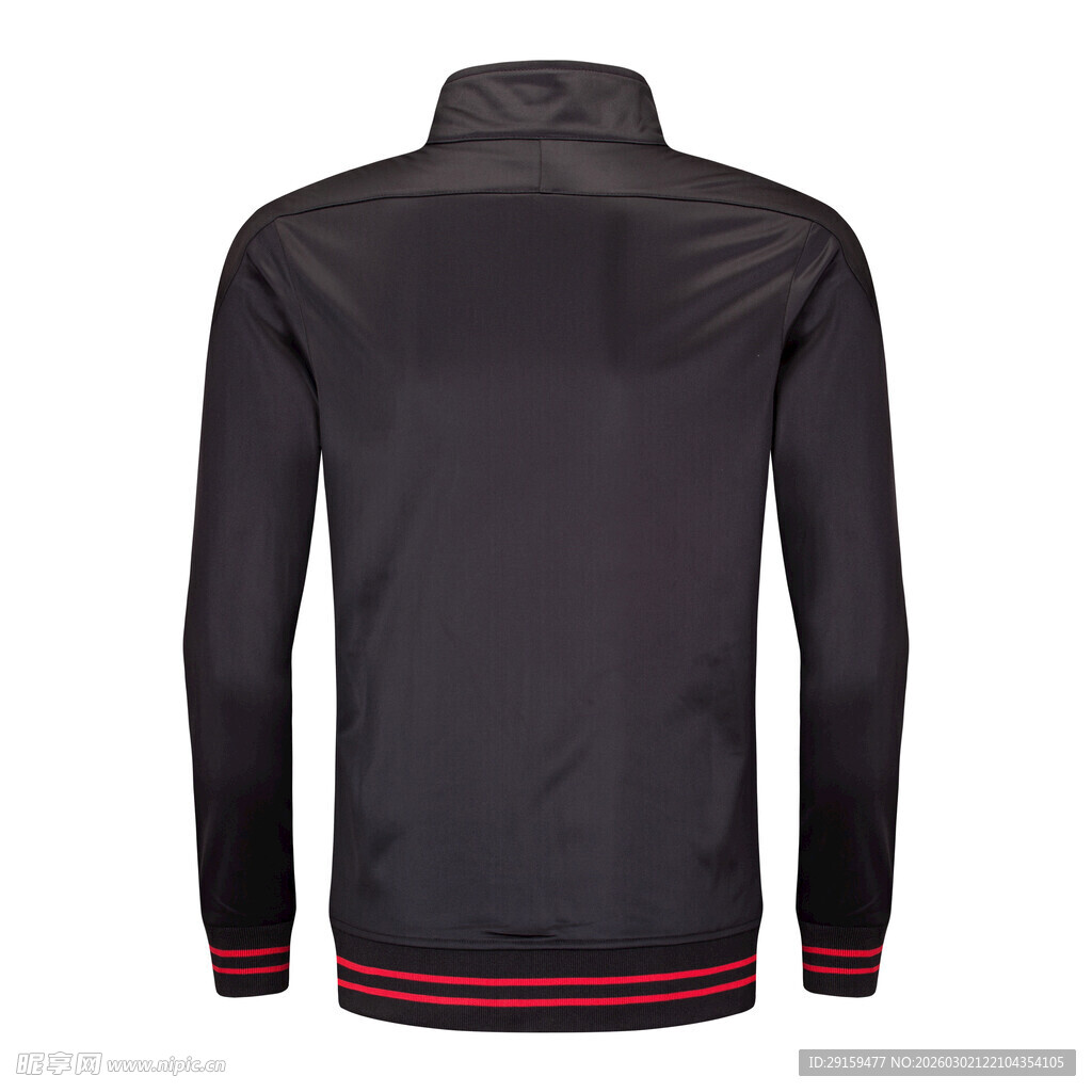 黑色运动夹克背面展示