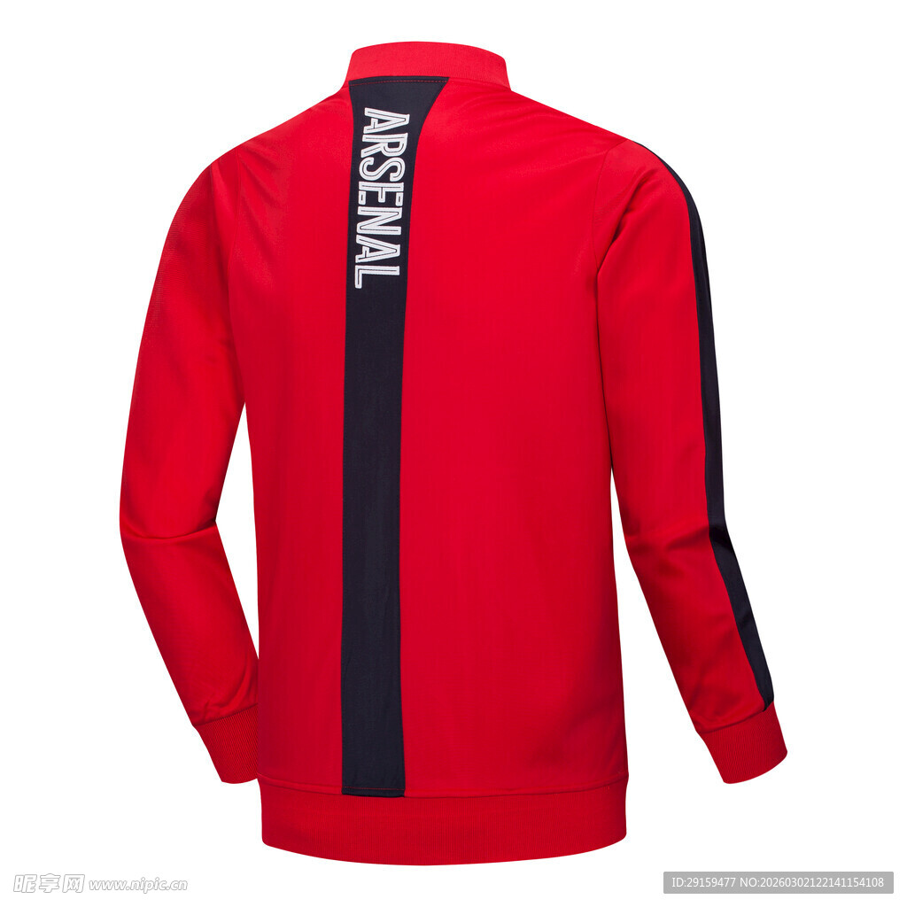 红色拼色运动夹克外套