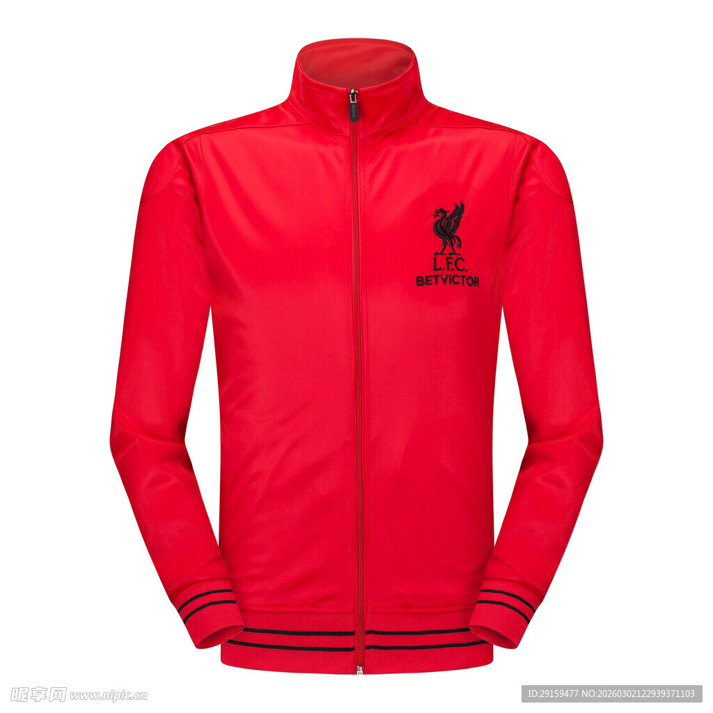 红色利物浦队运动拉链夹克