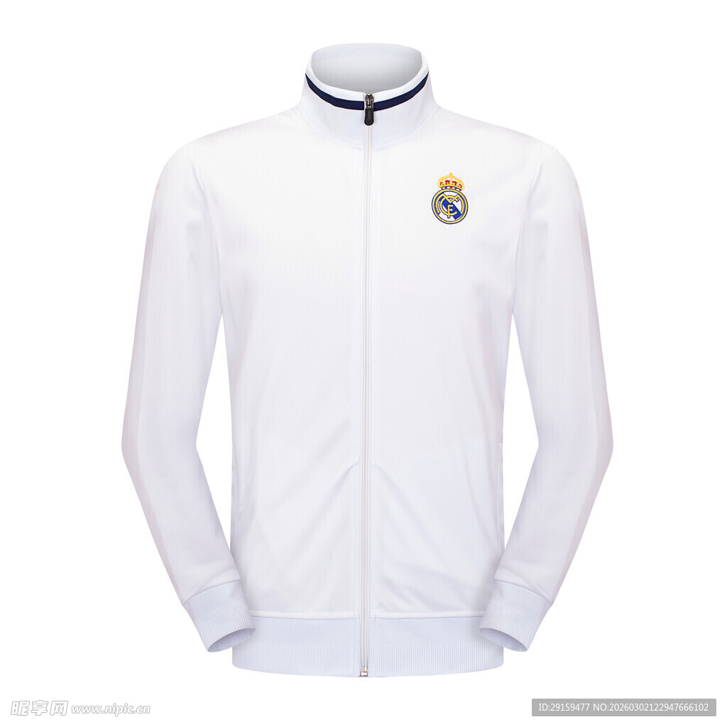 白色拉链运动外套