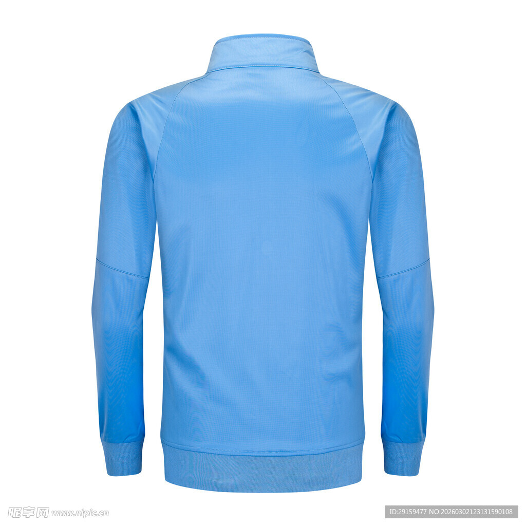 蓝色长袖运动外套背面