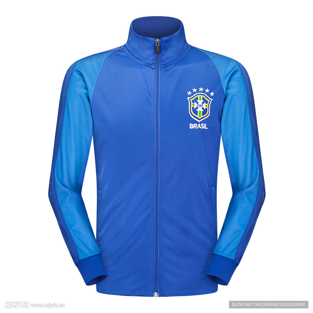 巴西队蓝色运动拉链外套