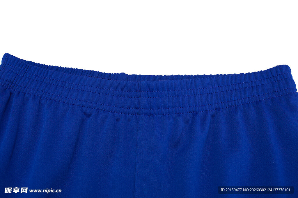 蓝色松紧腰休闲裤