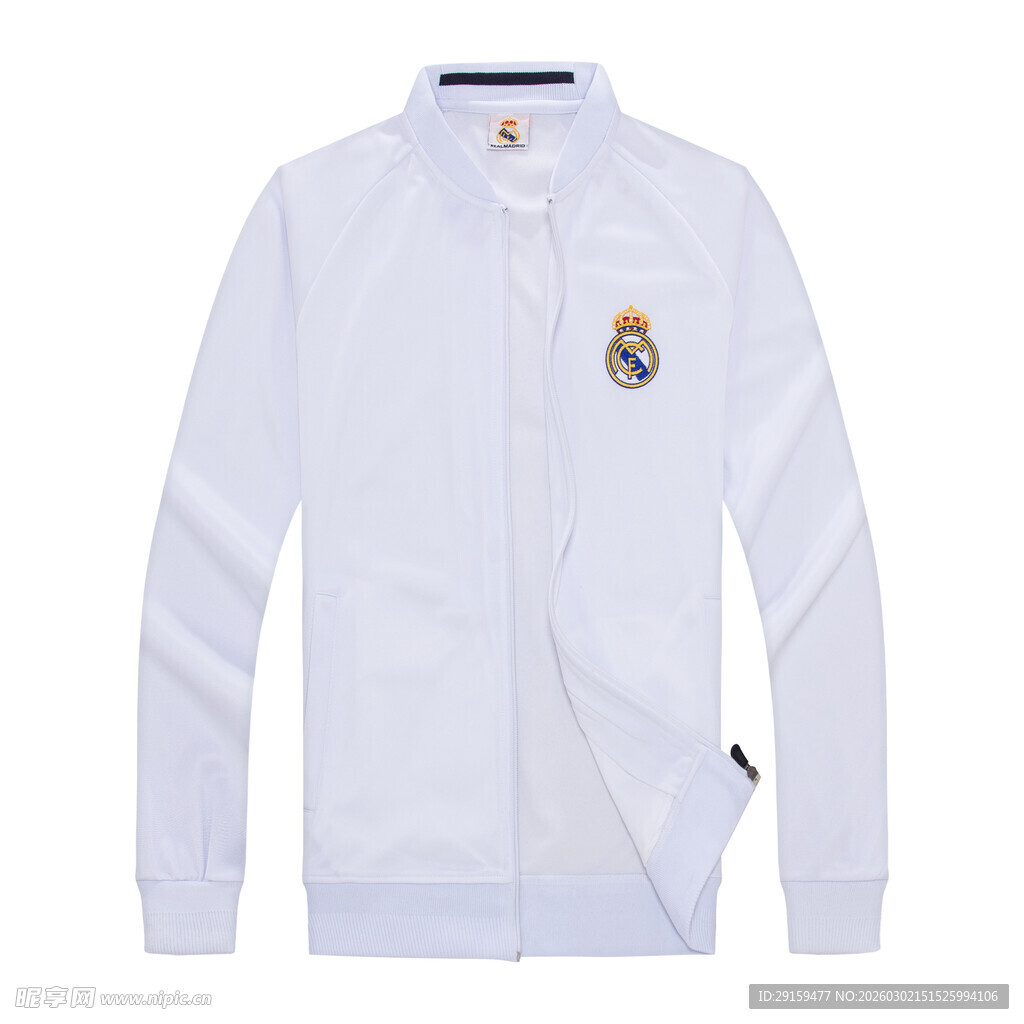 皇马白色运动夹克外套