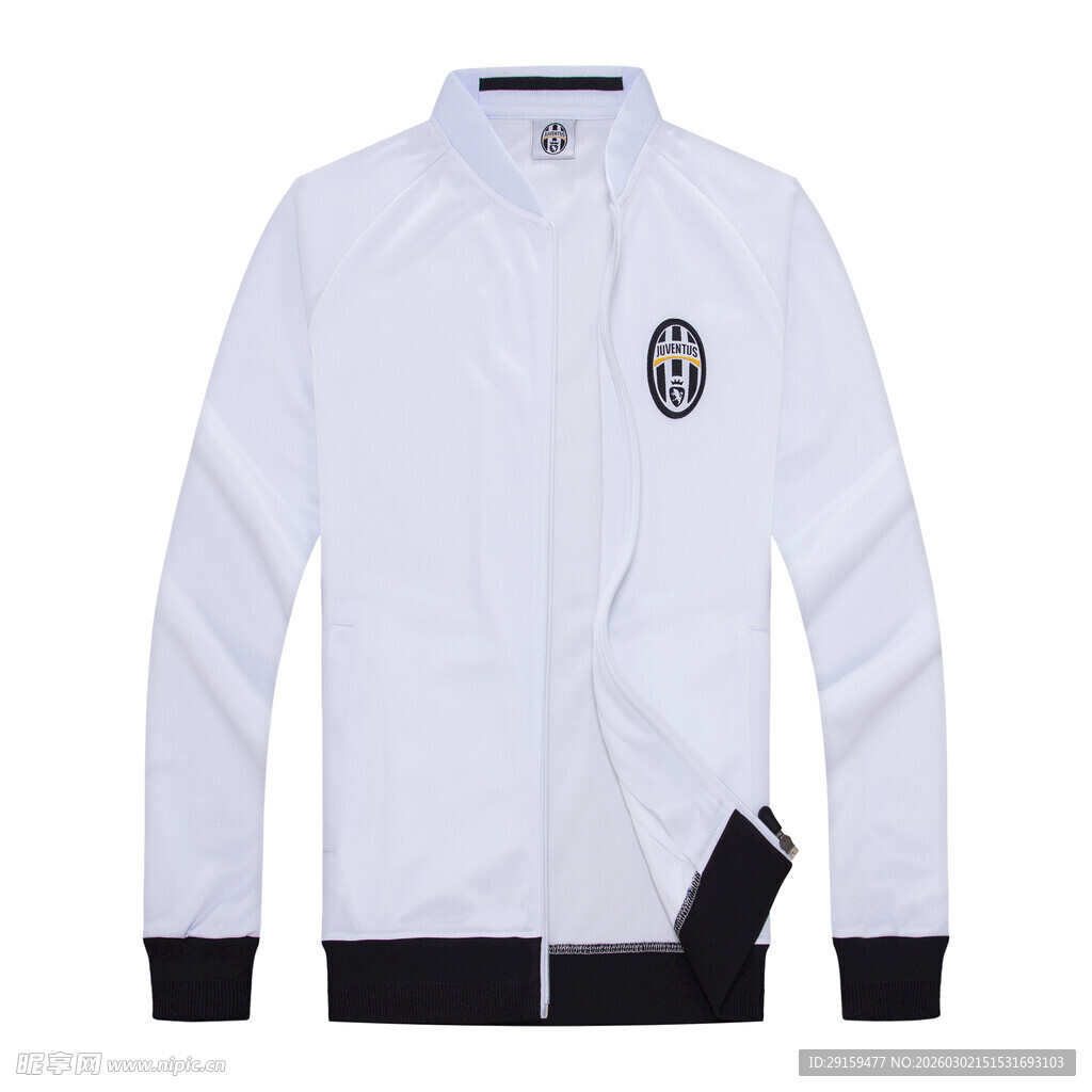 白色拉链休闲运动外套