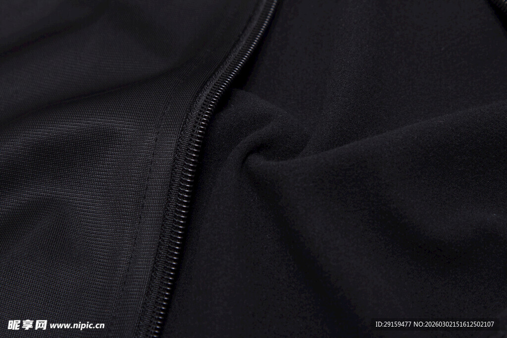 黑色布料纹理细节展示