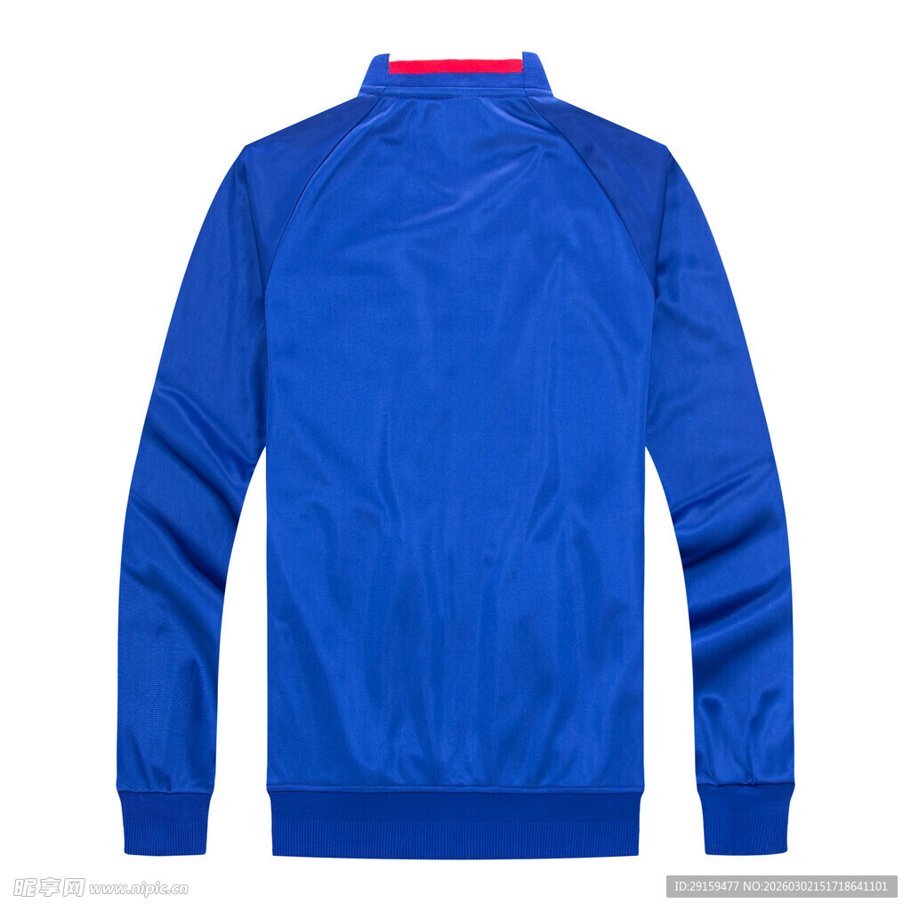 蓝色长袖运动上衣