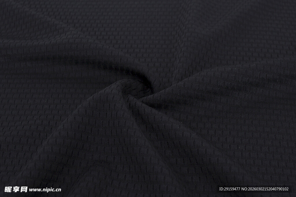 黑色柔软布料纹理特写