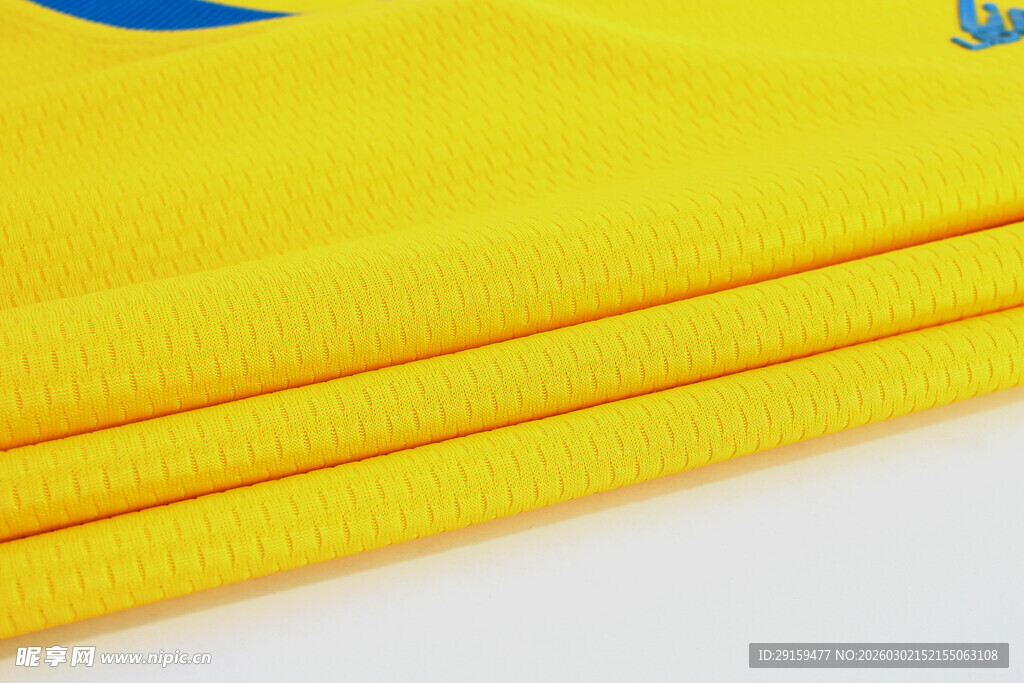 黄色运动面料特写