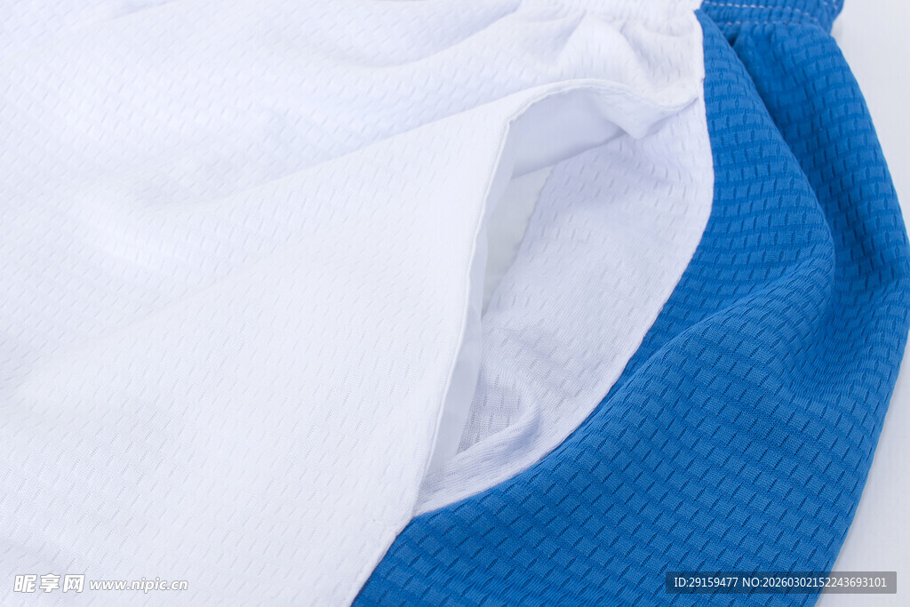 蓝白布料细节特写