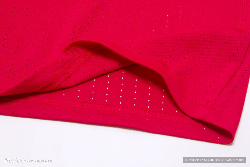 红色透气面料细节展示